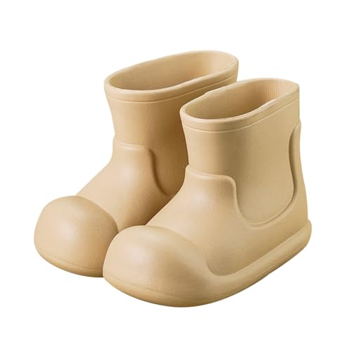 Unisex Kinder Gummistiefel Rutschfest Regenschuhe Mit Rutschfester Sohle Federleichte Atmungsaktiv Ungefütterter Regenstiefel Schlupfstiefel Bequeme Kurz Gummistiefel Für Jungen Mädchen (Khaki, 5-6) von Generisch