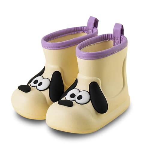 Unisex Kinder Gummistiefel wasserdichte Regenschuhe Mit Rutschfester Sohle Federleichte Atmungsaktiv Ungefütterter Regenstiefel Gartenschuhe Bequeme Halbhoher Gummistiefel Für (White, 8-10Years) von Generisch