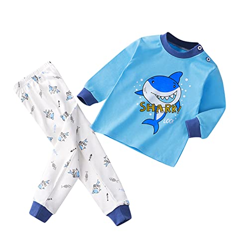 Unisex Kinder Zweiteilig Schlafanzug Frottee Schlafanzug Set Baby Halloween Kostüm Junge Pyjamas Kleinkind Cartoon Prints Langarm Nachtwäsche Sets Babyset Neugeboren Mädchen (Sky Blue, 18-24 Months) Unisex Kinder Zweiteilig Schlafanzug Frottee Schlafanzug Set Baby Halloween Kostüm Junge Pyjamas Kleinkind Cartoon Prints Langarm Nachtwäsche Sets Babyset Neugeboren Mädchen (Sky Blue, 18-24 Months) von Generisch