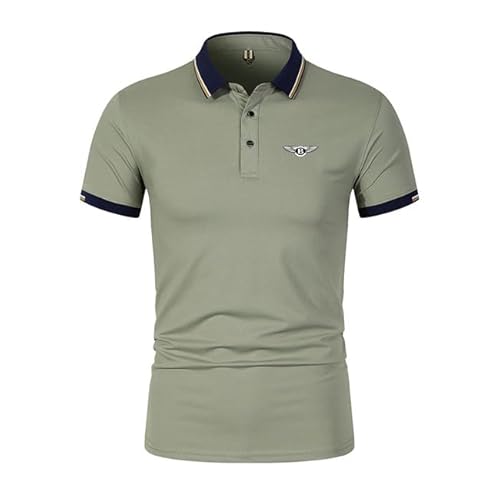Unisex Kurzarm Polo Shirt mit |B.e.n_t..l..ey| Print | Klassisches Design | Sportlich & Lässig | Aus Elastizität Baumwoll (Dark Green,L) von Generisch