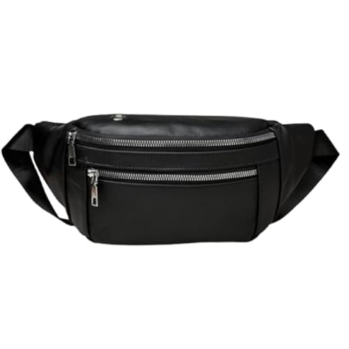 Unisex Leder Umhängetasche Wasserdicht Messenger Bag Bequeme Hüfttasche Geeignet für die Aufbewahrung von Handys und Geldbörsen, Schwarz , s von Generisch
