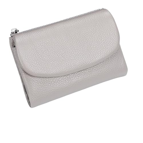 Unisex Pebble Leather Wallet, 5.3In Short Genuine Leather Coin Card Holder, Short Genuine Leathers Purse for Coins and Cards (Gray) von Generisch