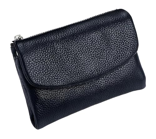 Unisex Pebble Leather Wallet, Short Genuine Leather Purse for Coins and Cards, Small Wallets for Women, 5.3In Short Genuine Coin Card Holder, Wallets for Men and Women (A) von Generisch