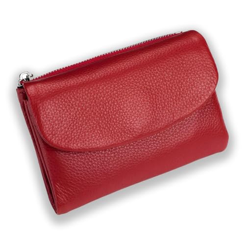 Unisex Pebble Leather Wallet, Small Compact Bifold Pocket Purse with Credit Card Holder, Genuine Leather Coin Purse (01) von Generisch