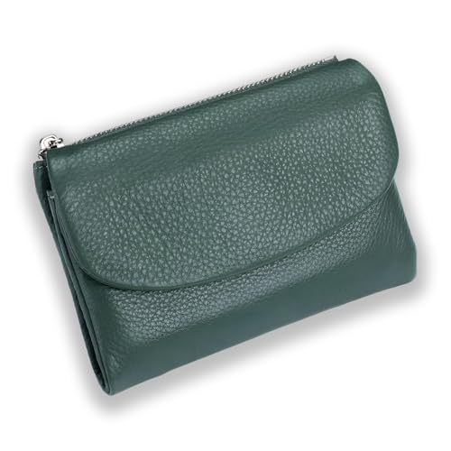 Unisex Pebble Leather Wallet, Small Compact Bifold Pocket Purse with Credit Card Holder, Genuine Leather Coin Purse (04) von Generisch