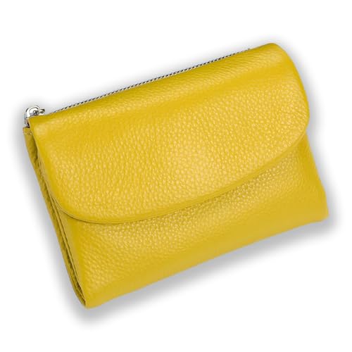 Unisex Pebble Leather Wallet, Small Compact Bifold Pocket Purse with Credit Card Holder, Genuine Leather Coin Purse (05) von Generisch