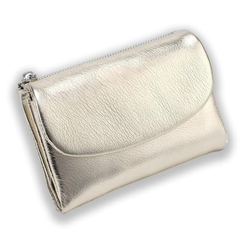 Unisex Pebble Leather Wallet, Small Compact Bifold Pocket Purse with Credit Card Holder, Genuine Leather Coin Purse (07) von Generisch
