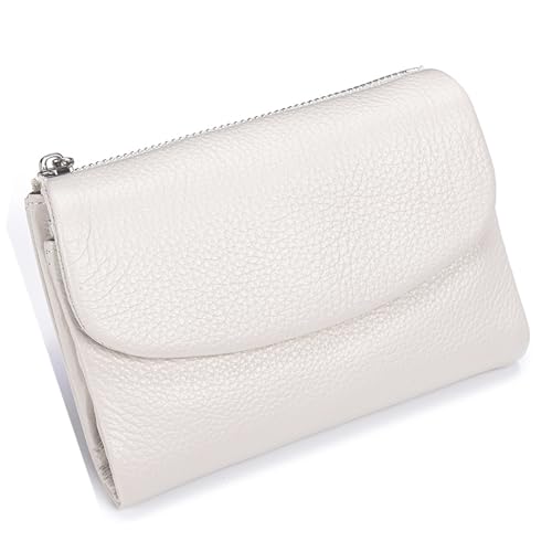 Unisex Pebble Leather Wallet Small Wallets for Women Soft Genuine Leather Coin Purse Clutch Bags with Credit Card Holder Coin Holder & Cash Slots, weiß, 3.9" x 1.6" x 2.9", Klassisch Unisex Pebble Leather Wallet Small Wallets for Women Soft Genuine Leather Coin Purse Clutch Bags with Credit Card Holder Coin Holder & Cash Slots, weiß, 3.9" x 1.6" x 2.9", Klassisch von Generisch