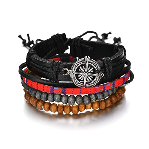 Unisex-Persönlichkeitsarmband, Kompass, handgewebt, mehrlagig, für Herren und Damen, praktisches Design und langlebig von Generisch