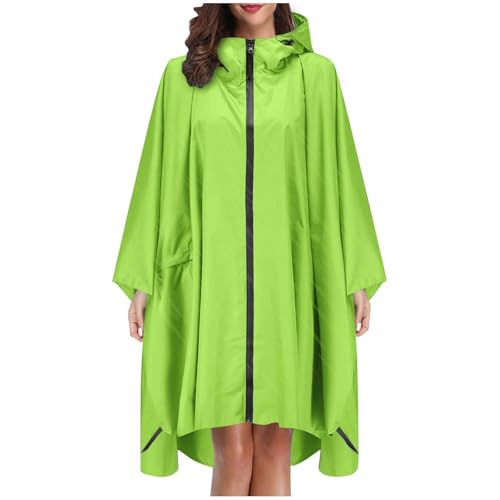 Unisex Regen Poncho Jacke Mantel Für Erwachsene mit Kapuze Wasserdicht mit Reißverschluss Im Freien Ultraleicht Mehrweg Regencap Gradientenfarbe Einheitsgröße Schwarz Raincoat Xxxl Gelb von Generisch