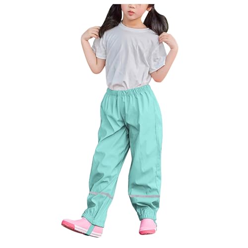 Unisex Regenhose Kinder Matschhose mit Reflektorstreifen Mädchen Jungen Ohne Träger Wasserdicht Winddicht Regenhose Casual Einfarbig Atmungsaktiv Rain Pants von Generisch