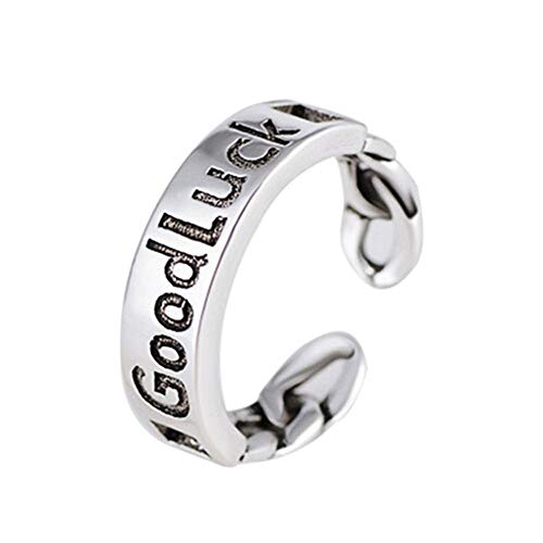Unisex Ring Größe einstellbar Wort viel Glück Lady Ring Schmuck Zubehör Liebesgeschenk für Mädchen Jungen Robust und kostengünstig von Generisch