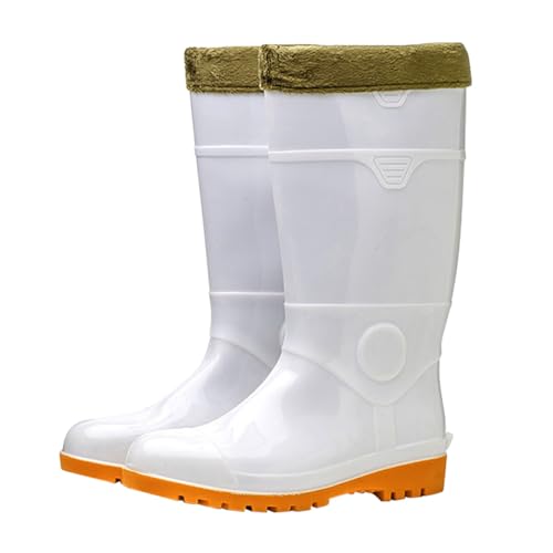 Unisex Robuste Gummistiefel，Mit Dicker Sohle Arbeitsstiefel，Sohle Durchtrittssicher & Rutschhemmend，Wasserdicht Extra Weit Regenstiefel，Hohe Rutschfest Sicherheitsstiefel，Outdoor Regenschuhe von Generisch