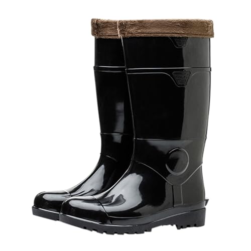Unisex Robuste Gummistiefel，Mit Dicker Sohle Arbeitsstiefel，Sohle Durchtrittssicher & Rutschhemmend，Wasserdicht Extra Weit Regenstiefel，Hohe Rutschfest Sicherheitsstiefel，Outdoor Regenschuhe von Generisch