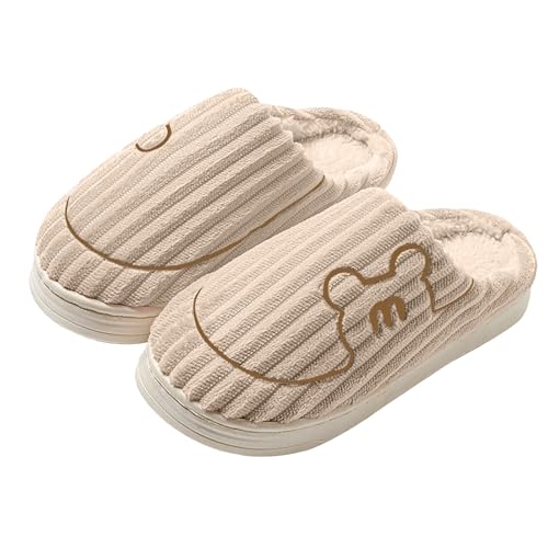 Unisex Slip-On Hausschuhe，Memory-Schaum Slippers，Rutschfest Innen Latschen，Winter PlüSch Pantoffeln，Leicht Weichen HüTtenschuhe，Warme Bequeme Baumwollpantoffeln，Stilvolle Freizeit Filzpantoffeln von Generisch