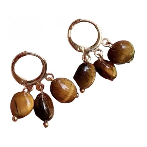 Unregelmäßige Natürliche Kristallsteinperlen Quastenohrringe Tigerauge Stein Baumelnde Tropfen Kleine Huggie Creolen für Frauen Mädchen Zierliche Schmuckgeschenke für Sie Unregelmäßige Natürliche Kristallsteinperlen Quastenohrringe Tigerauge Stein Baumelnde Tropfen Kleine Huggie Creolen für Frauen Mädchen Zierliche Schmuckgeschenke für Sie von Generisch