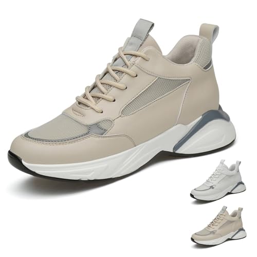 Unsichtbare höhenverstärkende Schuhe für Herren - Herrenschuhe unsichtbare Erhöhung 6 cm modisch für Outdoor Laufen Sport atmungsaktiv Schnürschuhe zum Fahren Freizeit-Sneaker von Generisch