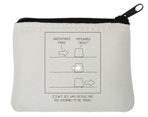 Unstoppable Force Immovable Object Collision Funny Meme Neopren Münzgeldbörse Tasche 10 x 11 cm Weiß von Generisch