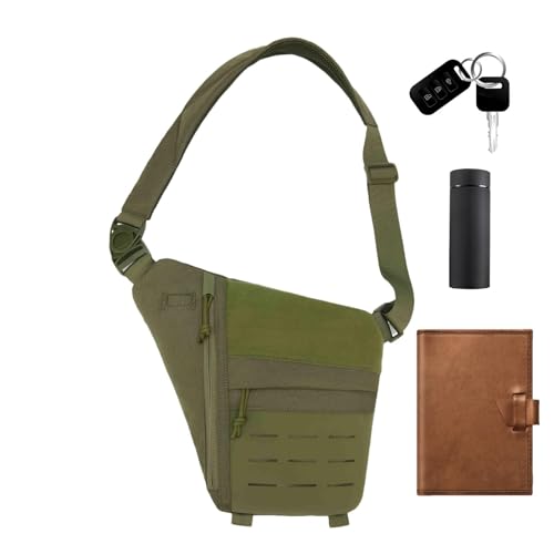 Unterarm Umhängetasche - Unterarm Nylon Tasche Outdoor Hüfttasche | Verstellbare wasserdichte Messenger Bag Hohe Kapazität Umhängetasche Mehrzweckfächer Tasche für Reisen Sport Outdoor Gym, Army Grün, von Generisch