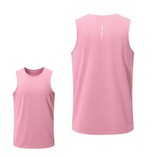Unterhemd Herren Muscle Shirt T Shirt Herren Tank Top Herren-Unterhemden Einfarbig Ärmellose Gym Fitness Shirt Mesh Sportunterhemden Achselshirt Laufshirt Herren Sale Rosa L von Generisch