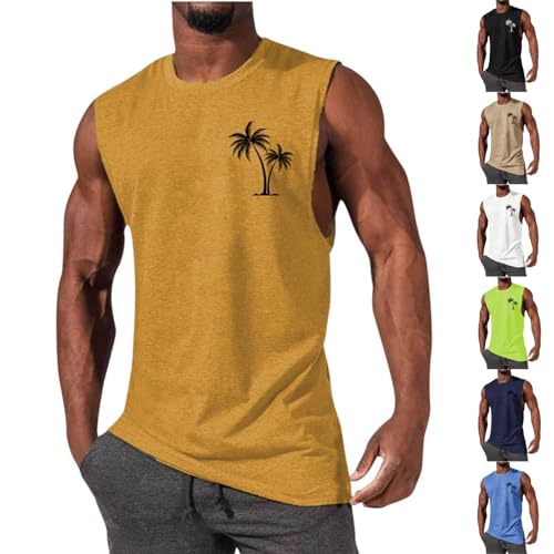 Unterhemd Herren Sommer Tank Top Einfarbig Tanktops Rundhals Herren-Unterhemden Freizeit Trägershirt Regular Fit Shirt Ärmellose Tshirt Leichte Muskelshirt Baumwolle Palme Top Unterhemd Herren Sommer Tank Top Einfarbig Tanktops Rundhals Herren-Unterhemden Freizeit Trägershirt Regular Fit Shirt Ärmellose Tshirt Leichte Muskelshirt Baumwolle Palme Top von Generisch