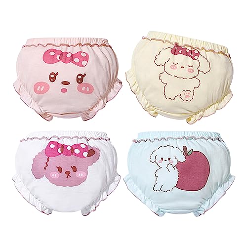 Unterhosen Baby Mädchen Baumwolle Unterwäsche Weiche Schlüpfer für Stretch Slips Panty Niedlich Unterhose Kinder Slip Kurze Hose Kurze Shorts 4er Pack von Generisch