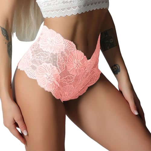 Unterhosen Damen High Waist Slips Atmungsaktiv Spitze Panties Weich Frauen Unterwäsche Underwear Women Hipster Basic (M) von Generisch