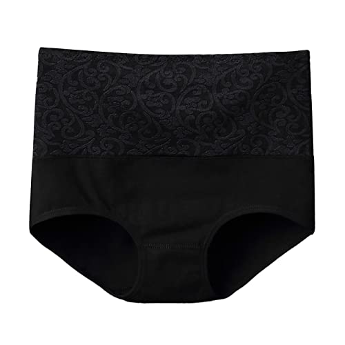 Unterhosen Damen Unterwäsche Baumwoll Panties hoher Taille Stoma Unterwäsche Herren (Black XL) von Generisch