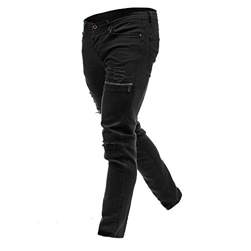 Unterhosen männer lang Jogginghose Jeansoptik Herren Herren Hosen Jeans Men's Activewear Cargo Hosen männer Slim fit Arbeitshosen männer Stretch b-Schwarz L 29.99 von Generisch