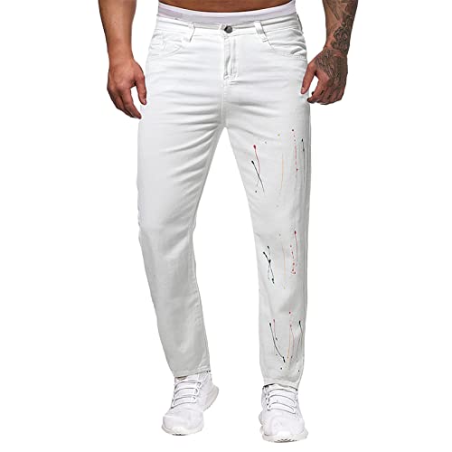 Unterhosen männer lang mit Eingriff Jeans mit löchern Damen Sporthose lang Trainingshose Herren kurz Cargo Hosen männer Stretch Arbeitshose Weiß #1 3XL 24.99 von Generisch