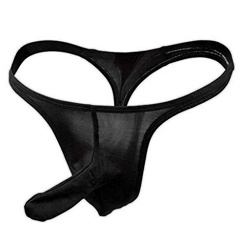 Unterwäsche Herren Herren String Tanga Netz Slip Sexy Unterwäsche Große Größen Dessous Mesh Unterhose Transparent Thong T-Back Unterhosen Elastizität G-String Low Rise Höschen Atmungsaktive Schwarz von Generisch