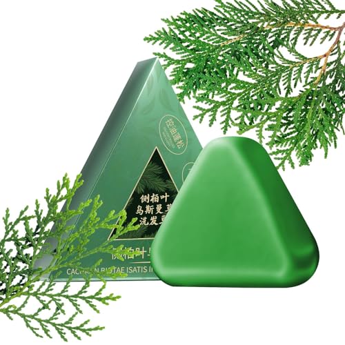 Usman Grass Green Shampoo Bar | 120g Nature Triangle Shampoo Soap | Ölkontrollierende Reis Anti Schuppen Festes Shampoos Stück | Erfrischende Pflanzliche Flauschige Haarseife für Damen & Herren von Generisch