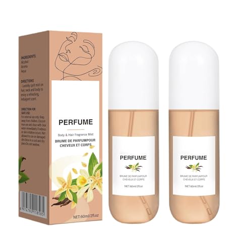 Vanille Parfüm, Langanhaltendes Leichtes Duftspray, Reisegröße Bodyspray, Tragbares Parfümspray Für Dating-Reisen, Erfrischendes Körperspray, Erströmt Charme & Stärkt Das Selbstvertrauen (2PCS) von Generisch