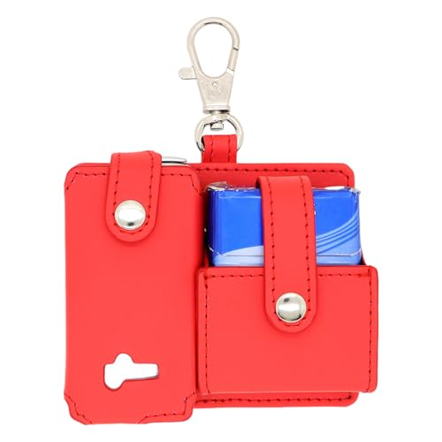 Vape-Tasche, Organizer, kompakte Aufbewahrung, PU-Leder-Vape-Organizer mit Karabiner für tägliche Pendelausflüge, städtische Profis, Herren, Erwachsene, rot, Refer to description von Generisch