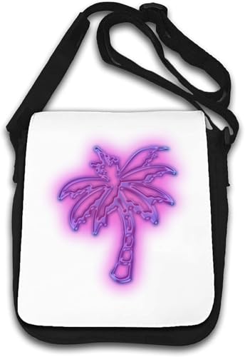 Vaporwave Aesthetic Neon Palm Tree Umhängetasche weiß von Generisch