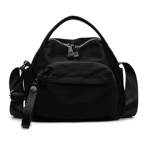 Veluna Shoulder Bag, Veluna Crossbody Shoulder Bag, Large Capacity Soft Bags with Solid Zipper for Work Travel (Black) von Generisch