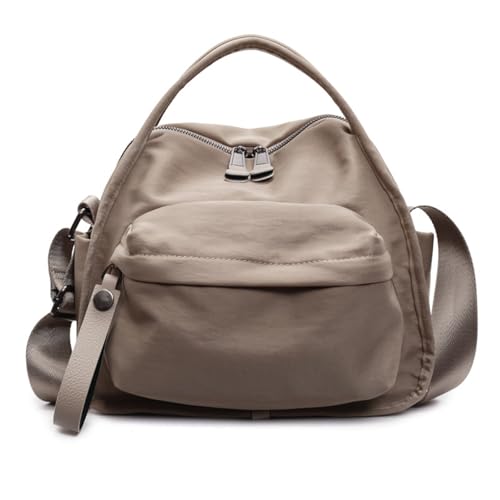 Veluna Shoulder Bag, Veluna Crossbody Shoulder Bag, Large Capacity Soft Bags with Solid Zipper for Work Travel (Khaki) von Generisch