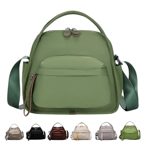 Veluna Shoulder Bag, Veluna Crossbody Shoulder Bag, Top Handle Purses for Women, Solid Zipper Large Capacity Handbags (Green) von Generisch