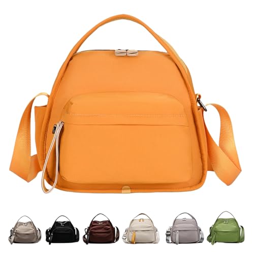 Veluna Shoulder Bag, Veluna Crossbody Shoulder Bag, Top Handle Purses for Women, Solid Zipper Large Capacity Handbags (Yellow) von Generisch