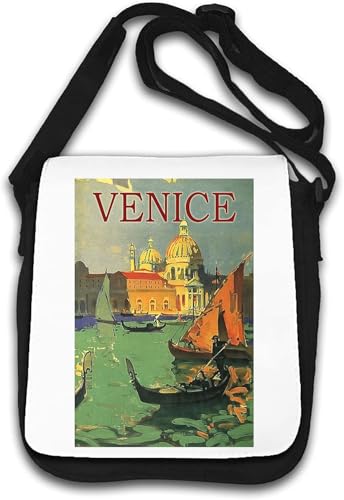 Venedig Italien The Floating City Retro Poster Umhängetasche Weiß von Generisch