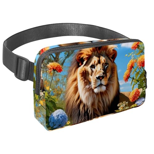 Verbessern Sie Ihre Reiseutensilien, holen Sie sich unsere Gürteltasche mit verstellbarem Riemen, eine Reise-Hüfttasche für Damen und Herren, perfekt zum Laufen, Wandern, Radfahren, niedlicher Löwe von Generisch