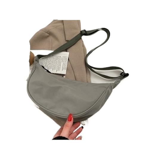 Verbesserte Version, schlichtes Design, Damen-Umhängetasche, Nylon, Hobos, kleine Schultertaschen, Damen, Mädchen, Geldbörse, Stoffhandtaschen, dunkelgrau, Einheitsgröße von Generisch