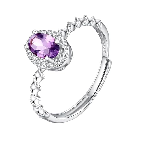 Verlobungsring Aus 925Er Sterlingsilber Mit Ovalem Rubinschliff Für Frauen, Twist-Infinity-Ring, Ewigkeitsband, Zirkonia, Cocktail-Versprechen, Ehering Für Sie, Amethyst von Generisch