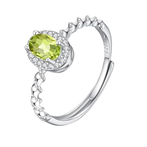 Verlobungsring Aus 925Er Sterlingsilber Mit Ovalem Rubinschliff Für Frauen, Twist-Infinity-Ring, Ewigkeitsband, Zirkonia, Cocktail-Versprechen, Ehering Für Sie, Peridot von Generisch