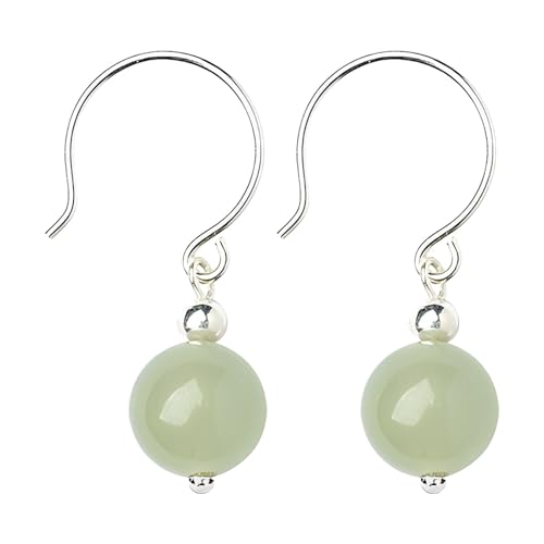 Verschlussohrringe Für Kinder Simple Basic Gemstone Round 8MM Bead Drop Dangle Earrings For Women Teen Secure French Fish Hook Wire .925 Sterling Silver Birthstones More Colors Kerze (A, One Size) von Generisch