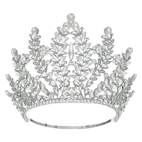 Verstellbare Hochzeitskrone für Frauen, Festzug, Haarschmuck-Zubehör, 1 count (Pack of 1), Metall Kristall von Generisch