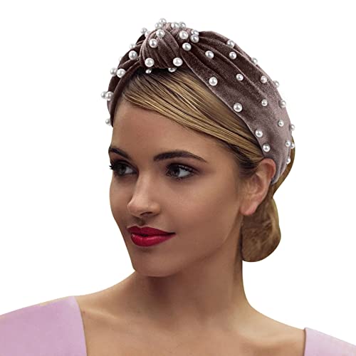 Verstellbares Haarband für Damen, Retro-Samt-Accessoire, Mittelnagel-Stirnband, Haarknoten, Perlen-Stirnband, langlebig, Spa, funktional, nachhaltige Stirnbänder von Generisch