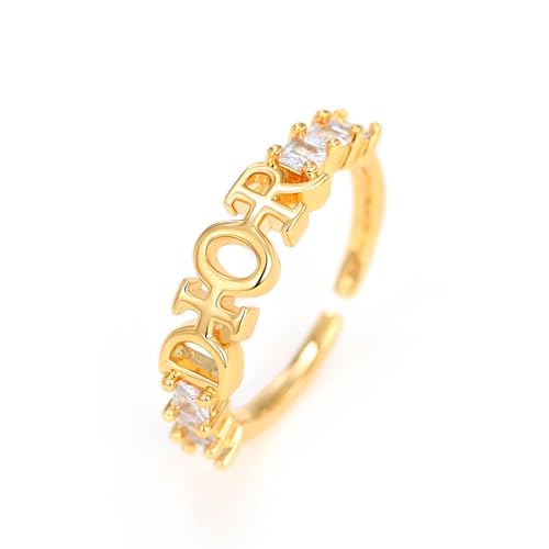 Verstesllbare Silber/Gold Ringe Frauen Verstellbare Ring 18k Vergoldet Ewigkeit Verdrehtes Seil Zirkonia Ring Eheringe Verlobungsring Damen Trauringe Fingerring Ring Schmuck (Gold Ring) von Generisch