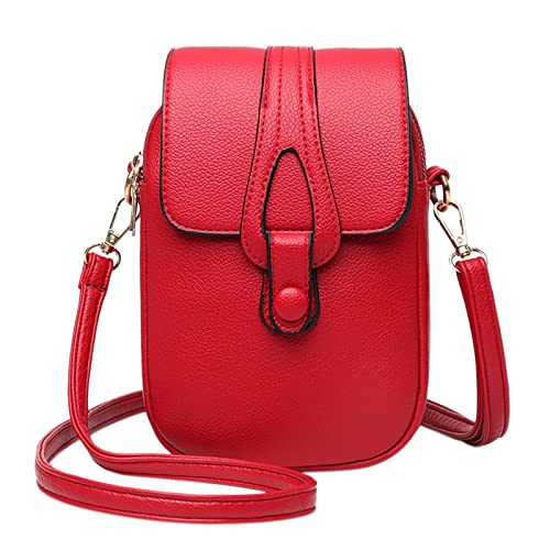 Vertikale Umhängetasche für Damen, mit Muster, Handytasche, Umhängetasche, Herrentasche, Schultertasche, rot, Einheitsgröße Vertikale Umhängetasche für Damen, mit Muster, Handytasche, Umhängetasche, Herrentasche, Schultertasche, rot, Einheitsgröße von Generisch