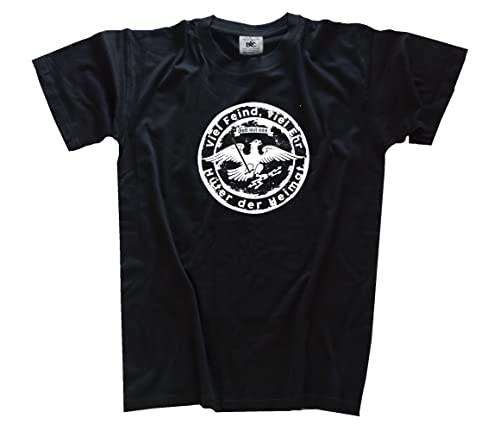 Viel Feind', viel Ehr'! Germanen Wikinger T-Shirt Schwarz XL Klassisch Kurzarm Rundhals von Generisch